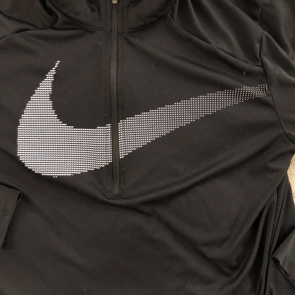 Nike Black Mens Large Dri Fit Three Quarter Zip Up - Picture 2 of 5